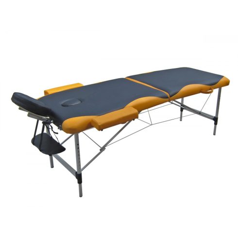 Extra-könnyű ALU 2 zónás masszázságy vastag szivacsozással 196 x 70 cm - FEKETE-NAPSÁRGA 