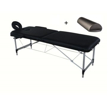   Extra-könnyű ALU 2 masszázságy ÉRTÉKCSÖKKENT kis hibás termék  AJÁNDÉK FÉLHENGERPÁRNÁVAL 196 x 70 cm - FEKETE