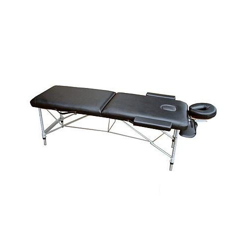 Extra-könnyű ALU 2 masszázságy ÉRTÉKCSÖKKENT kis hibás termék  AJÁNDÉK FÉLHENGERPÁRNÁVAL 196 x 70 cm - FEKETE