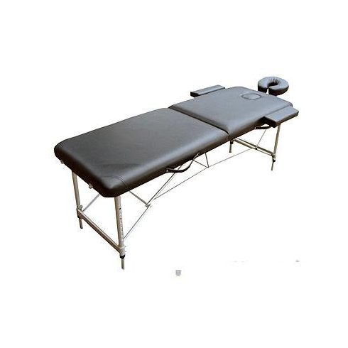 Extra-könnyű ALU 2 masszázságy ÉRTÉKCSÖKKENT kis hibás termék  AJÁNDÉK FÉLHENGERPÁRNÁVAL 196 x 70 cm - FEKETE