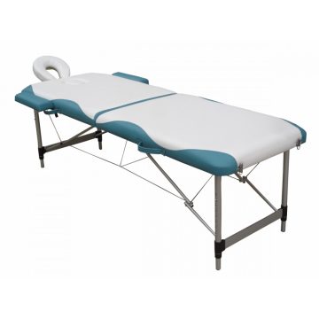 Extra-könnyű ALU 2 zónás masszázságy vastag szivacsozással 196 x 70 cm - FEHÉR-TÜRKIZ    Extra-könnyű ALU 2 zónás masszázságy vastag szivacsozással 196 x 70 cm - FEHÉR-TÜRKIZ