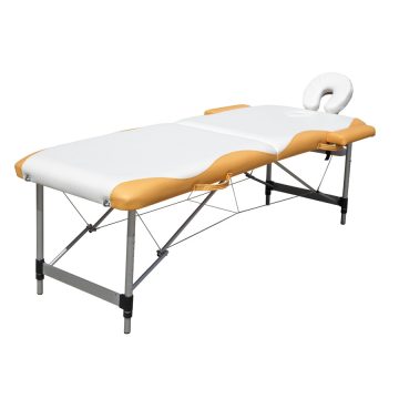   Extra-könnyű ALU 2 zónás masszázságy vastag szivacsozással 196 x 70 cm - FEHÉR-NAPSÁRGA