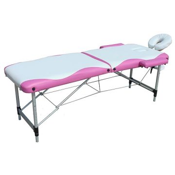 Extra-könnyű ALU 2 zónás masszázságy vastag szivacsozással 196 x 70 cm - FEHÉR-RÓZSASZÍN    Extra-könnyű ALU 2 zónás masszázságy vastag szivacsozással 196 x 70 cm - FEHÉR-RÓZSASZÍN