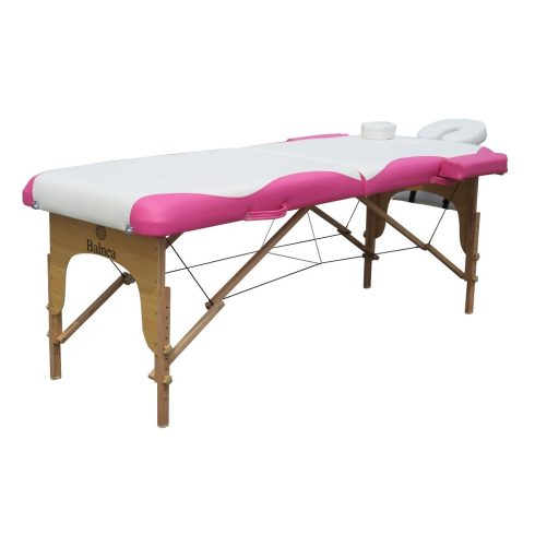 FA 2 zónás, FEHÉR-PINK masszázságy - 196 x 70 cm