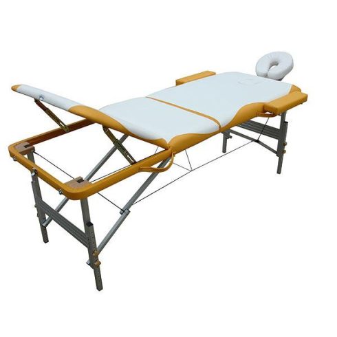 Alu 3 zónás masszázságy vastag szivacsozással 196 x 70 cm - FEHÉR-NAPSÁRGA 