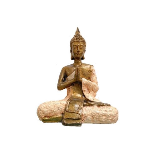Buddha ülő szobor 20 cm - KRÉM szín