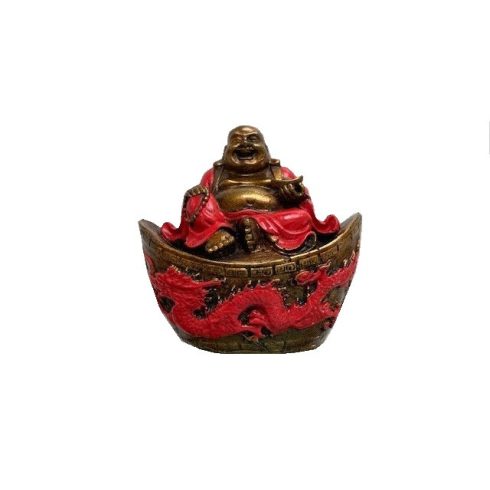 Ülő nevető Buddha figura  - 12 cm