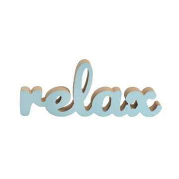 RELAX - kék dekor felirat fából 12 cm