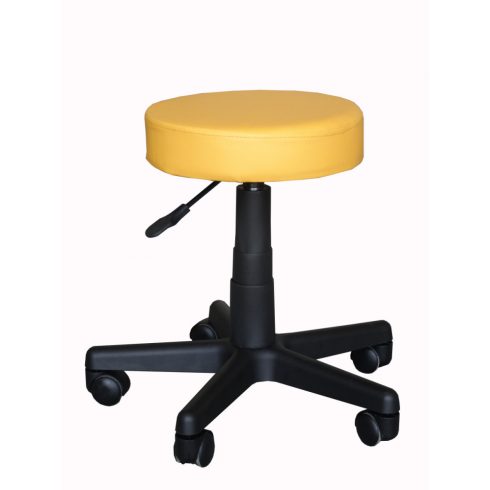 Gurulós, kárpitozott kozmetikai forgószék- NAPSÁRGA