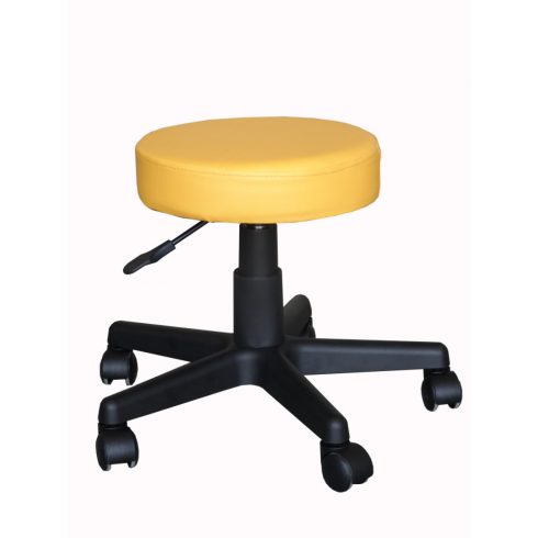 Gurulós, kárpitozott kozmetikai forgószék- NAPSÁRGA