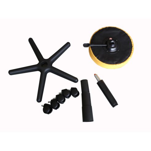 Gurulós, kárpitozott kozmetikai forgószék- NAPSÁRGA