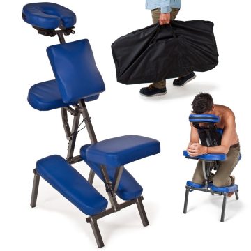   Hordozható, összecsukható masszázsszék táskával - KÉK