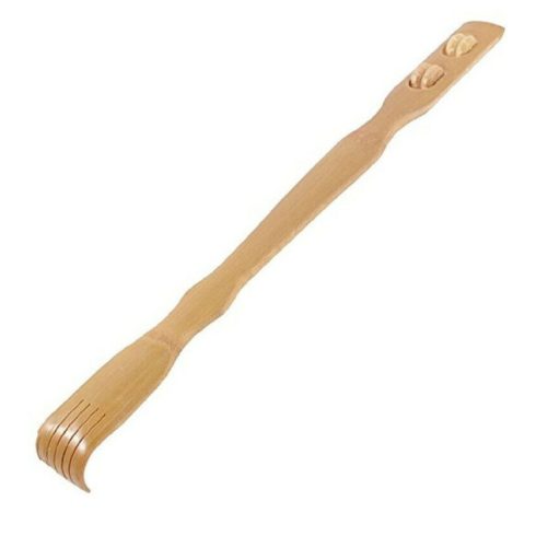 Hátvakaró, hátmasszírozó bambusz pálca görgőkkel - 45 cm