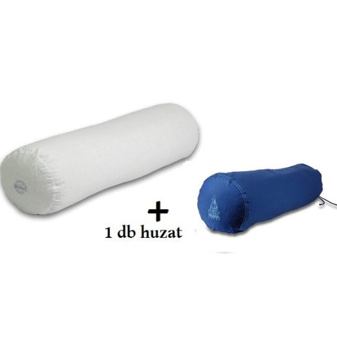 PRANA HENGER ÉS HUZAT SZETT polisztiroltöltetű YOGA NAGY hengerpárnával 70 x 20 cm - KÉK