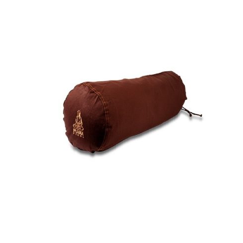 PRANA PÁRNA HENGER ÉS HUZAT SZETT tönkölytöltetű YOGA kis hengerpárnával 50 x 15 cm  - BARNA