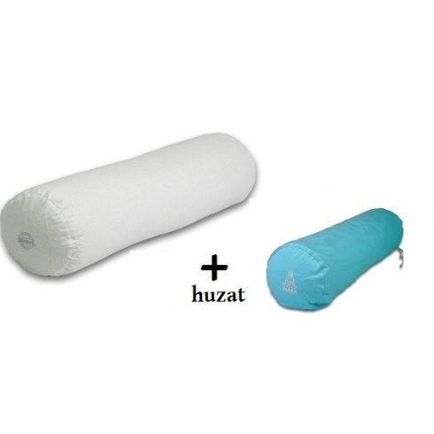 PRANA HENGER ÉS HUZAT SZETT polisztiroltöltetű YOGA NAGY hengerpárnával 70 x 20 cm - TÜRKIZ