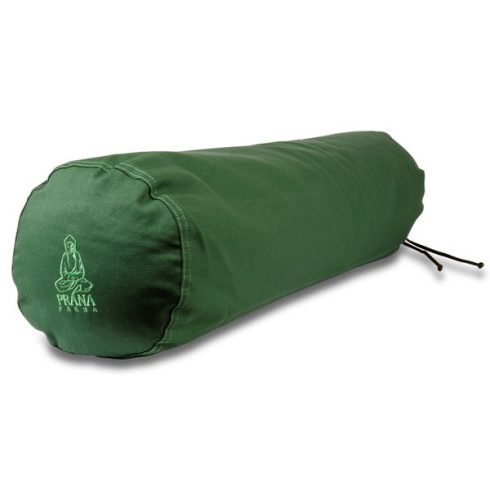 PRANA HENGER ÉS HUZAT SZETT tönkölytöltetű YOGA NAGY hengerpárnával 70 x 20 cm - ZÖLD