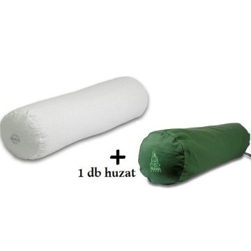   PRANA HENGER ÉS HUZAT SZETT polisztiroltetű YOGA NAGY hengerpárnával 70 x 20 cm - ZÖLD