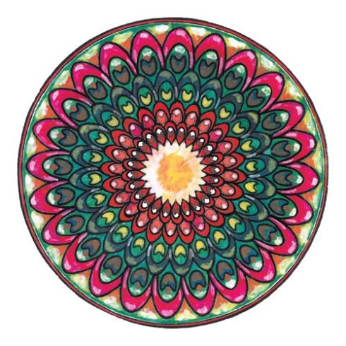 Mandala ABLAKFÓLIA 14 cm - SZERENCSÉT, SIKERT SUGÁRZÓ NAP TALIZMÁN