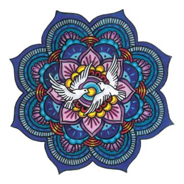   Mandala ABLAKFÓLIA 14 cm - BÉKESSÉGET, ELFOGADÁST SEGÍTŐ