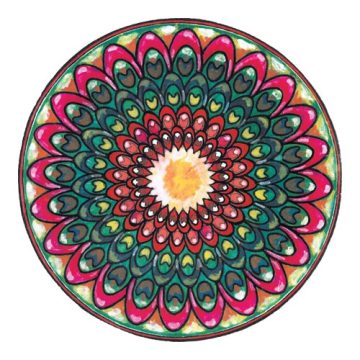   Mandala MÁGNES 9 cm - SZERENCSÉT, SIKERT SUGÁRZÓ NAP TALIZMÁN