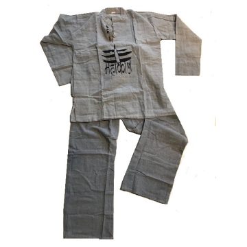   Natúr színű, 100 % lenvászon felső és nadrág szett masszázshoz is -  SZÜRKE