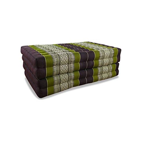 Hajtható thai matrac BARNA-ZÖLD-PÁLMAMINTÁS - 80 cm