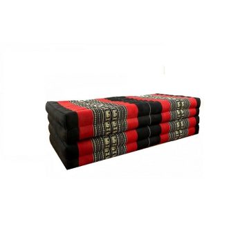   Thai masszázs matrac 200 x 80 cm HAJTHATÓ FEKETE-PIROS-ELEFÁNTMINTÁS - 80 cm