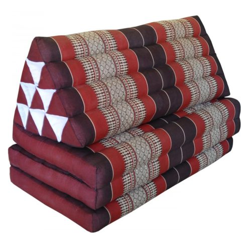 THAI MASSZÁZS MATRAC HÁRÖMSZÖG alakú hajtható  - BORDÓ-PIROS-PÁLMAMINTÁS