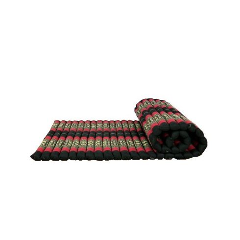 Thai masszázs matrac TEKERHETŐ, FEKETE-PIROS-ELEFÁNTMINTÁS -75 cm