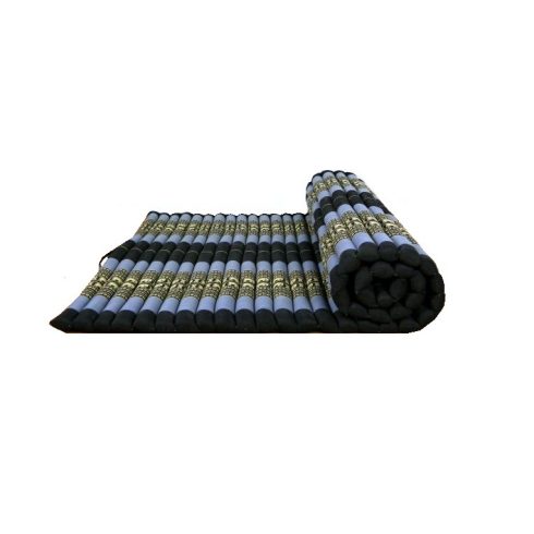 Thai masszázs matrac TEKERHETŐ, FEKETE-KÉK-ELEFÁNTMINTÁS - 75 cm