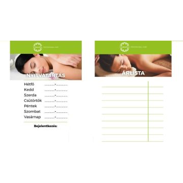 YAMUNA szalon - 1 db ÁRLISTA és 1 db NYITVATARTÁS tábla 